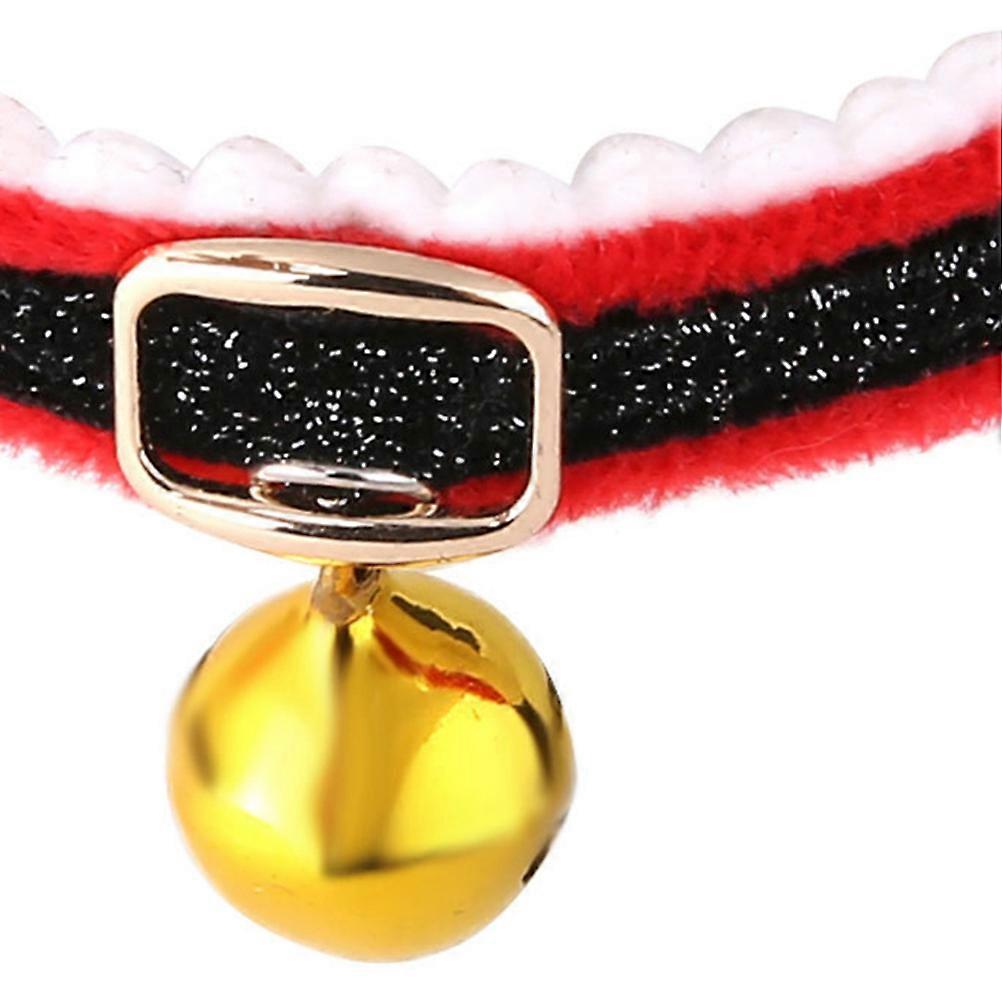 Point Pattern Pet Collar Necklace For Cat Kitten Dog Adjusts Comfortably With Bell Sound In Red Color 2Pcs