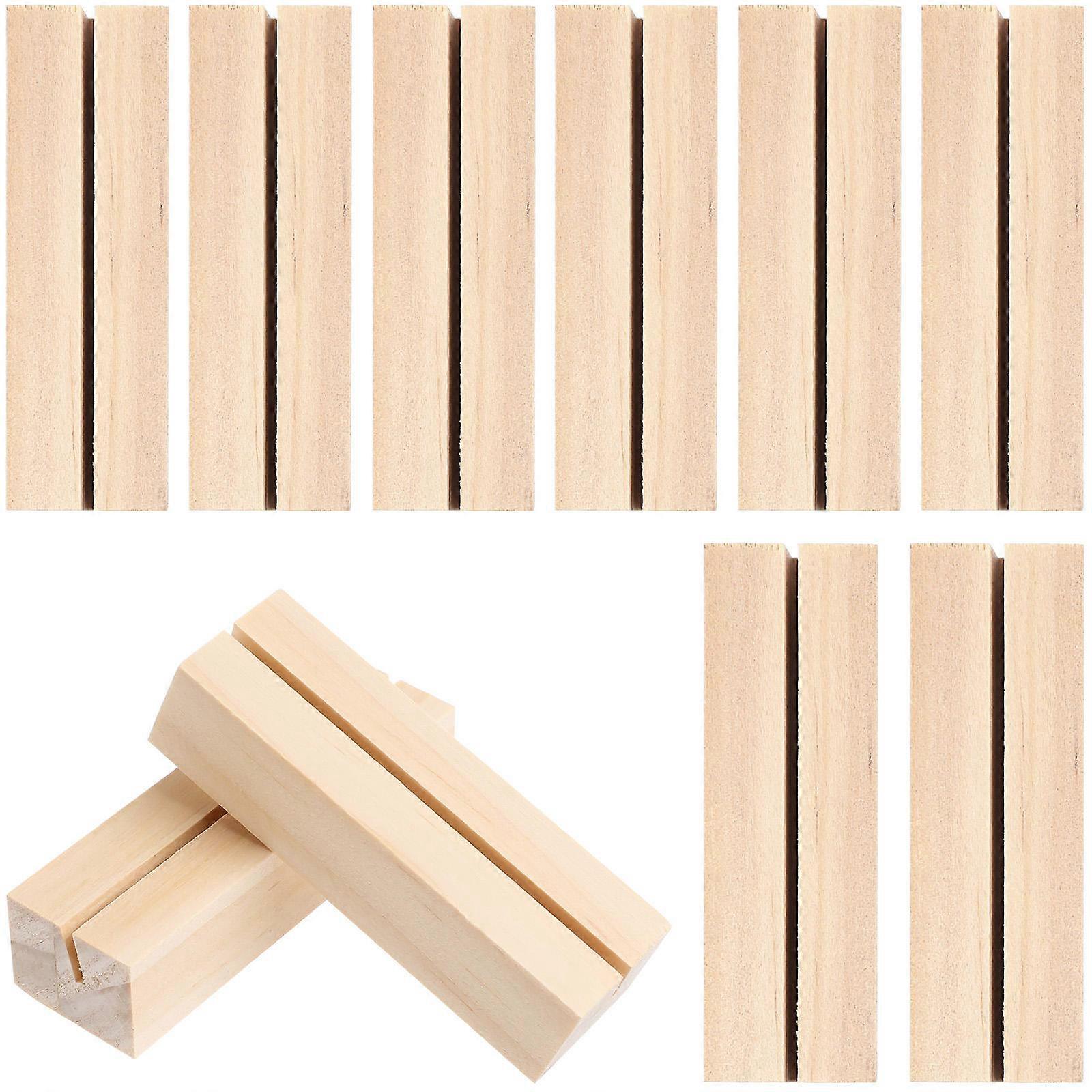 Wooden Photo Stand Picture Holder For Home Office Use Beige Rectangular Flat Base Design 25Pcs