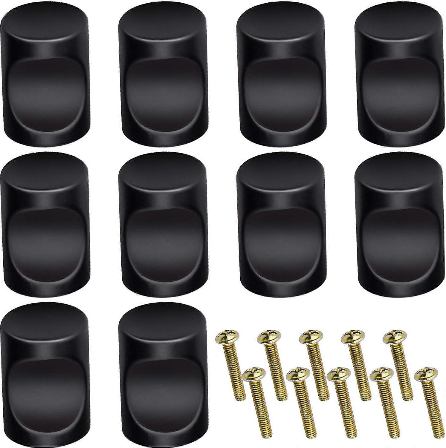 10pcs Drawer Door Handle, Furniture Knob, Single Hole Round Drawer Knobs, Modern Door Knobs, Round Knobs (Black)