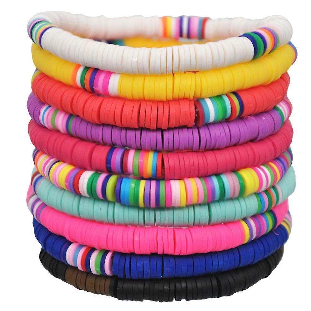 Elastic Rope Bracelet Polymer Clay Bohemian Bracelets 30Pcs Pack