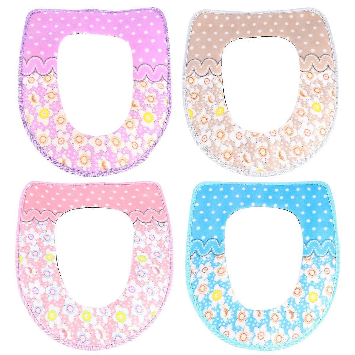 Cushion For Toilet Seat Warm Comfortable Anti Cold Multi Color 43x37cm Round Dot Simple Exterior Design
