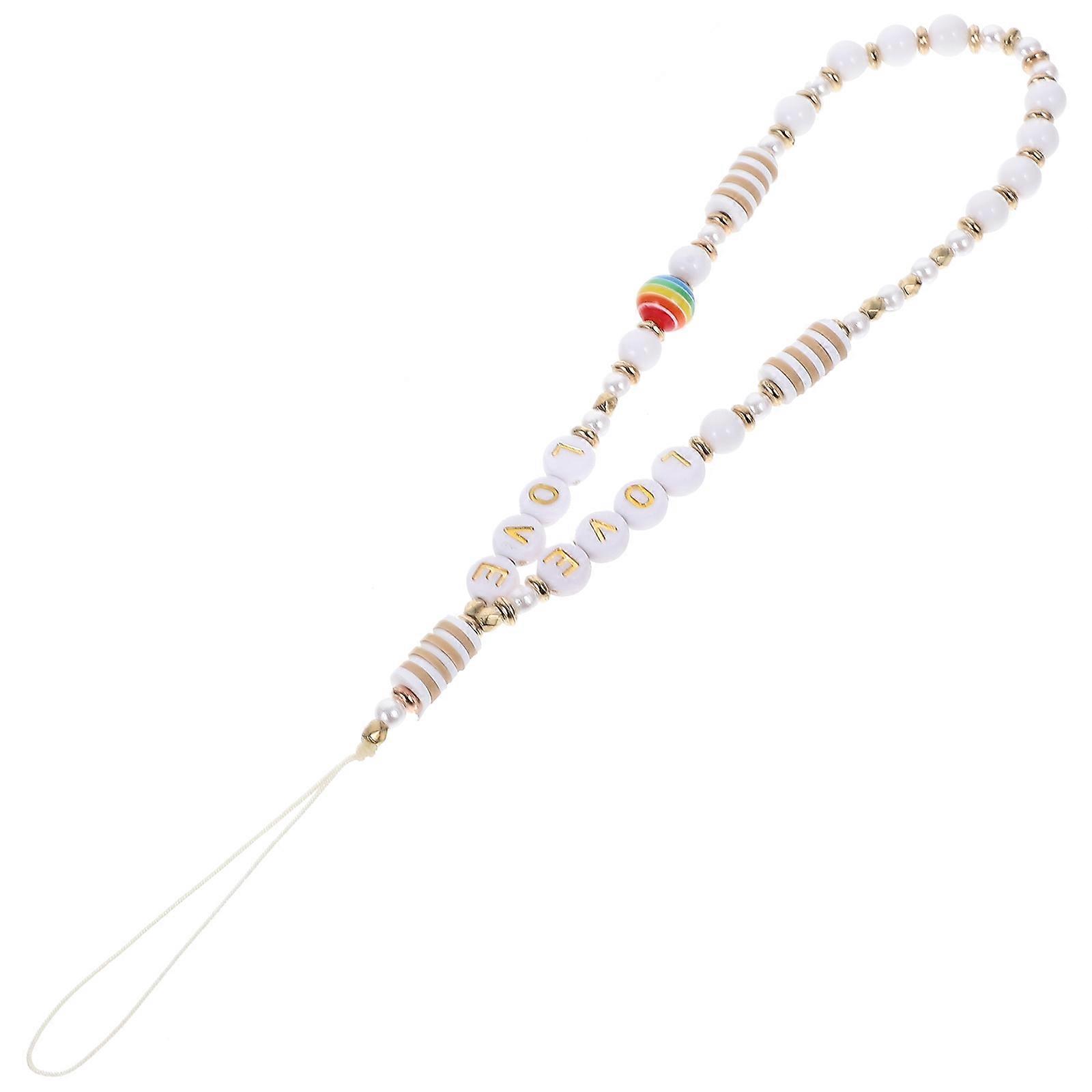 Beaded Phone Wrist Strap Mobile Phone Charm for Anti-Lost 2Pcs Set