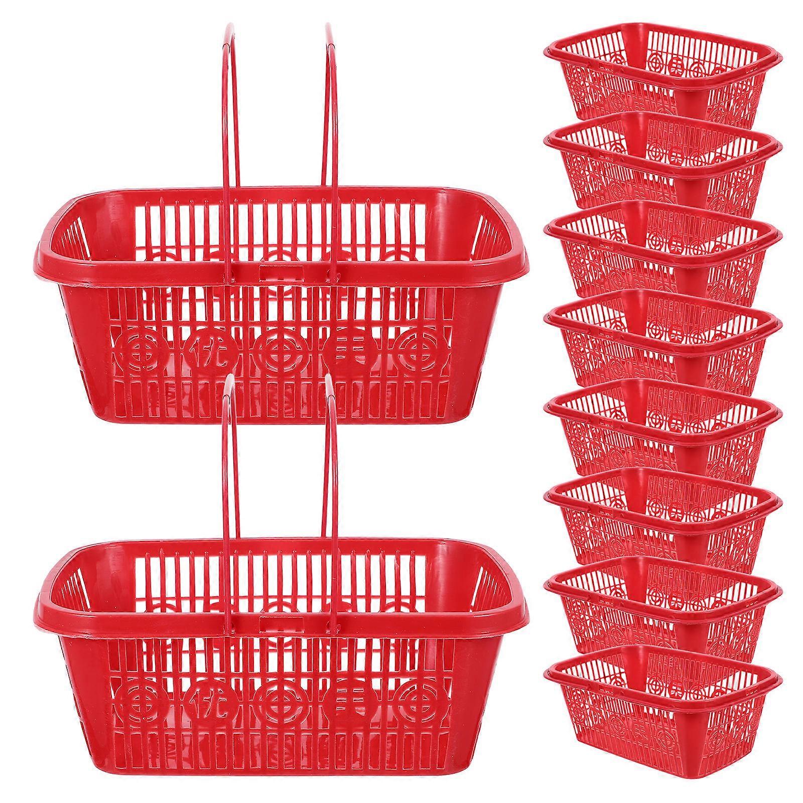 Fruit Picker Basket 30 Pcs Red Plastic Containers For Carrying And Storage Designed For Fruits And Vegetables Perfect For Family Activities