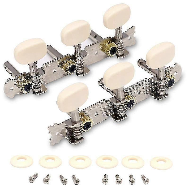 Vintage gitarrstämpinnar guldpläterade maskinhuvuden Tuning Tuners Enkelhål för klassisk gitarr