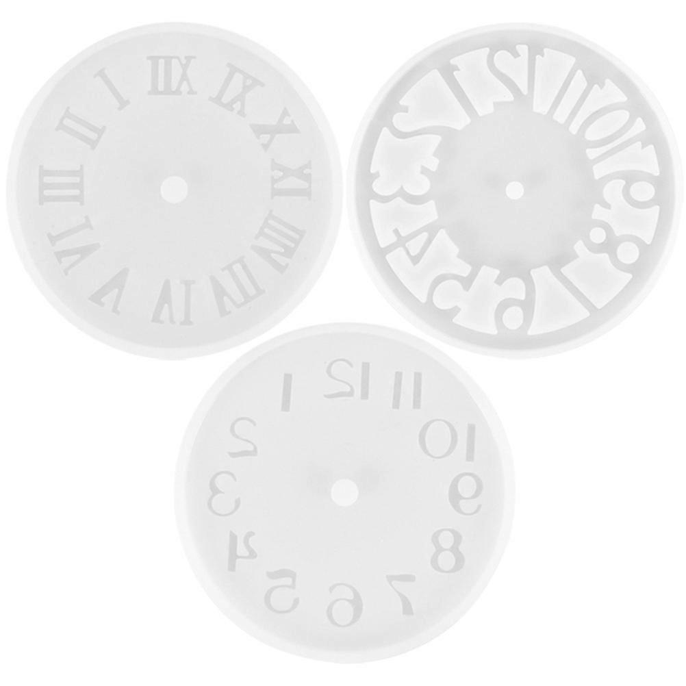 Reusable Silicone Clock Mold for DIY Epoxy Casting 3Pcs Set