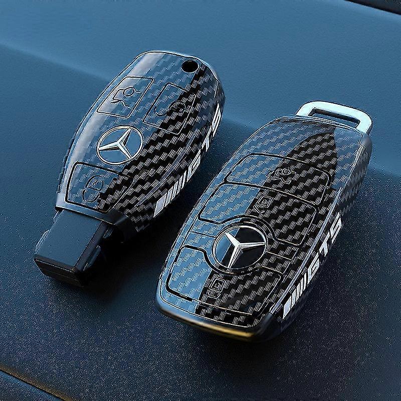 2025 Abs Carbon Fiber Car Key Case Cover Shell Fob For Mercedes Benz A B C E S Class W204 W205 W212 W213 W176 Glc Cla Amg W177