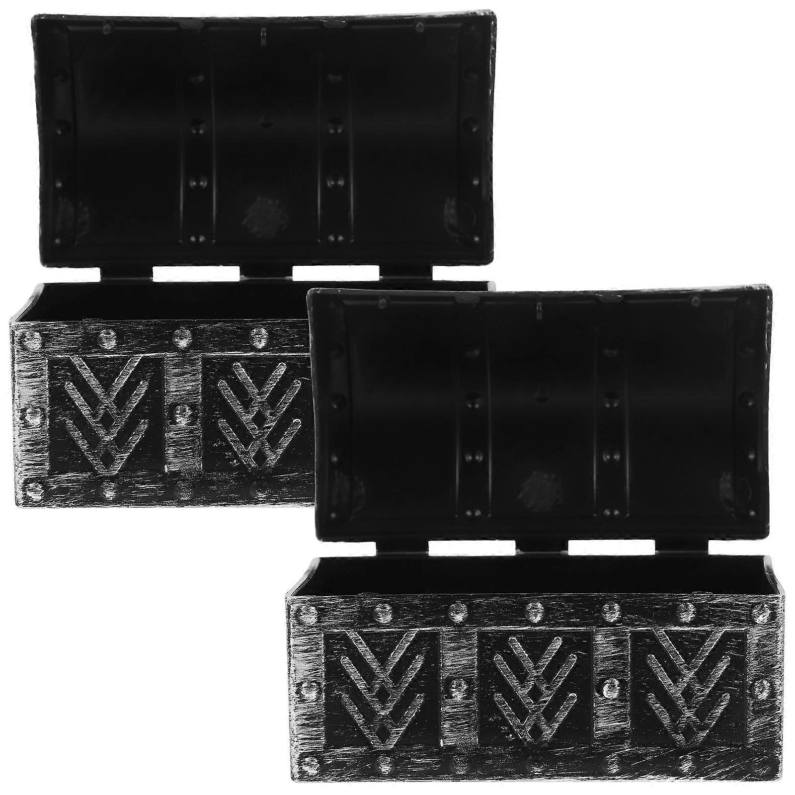 Retro Plastic Keepsake Box for Storage 6Pcs Small Decorative Treasure Box