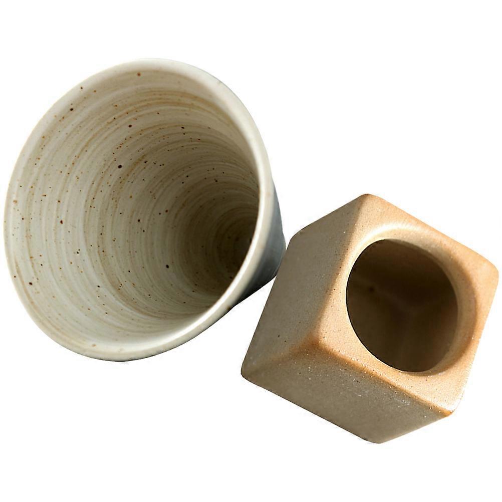 Japanese Style Ceramic Coffee Mug for Milk Drinking 5Sets White Cups