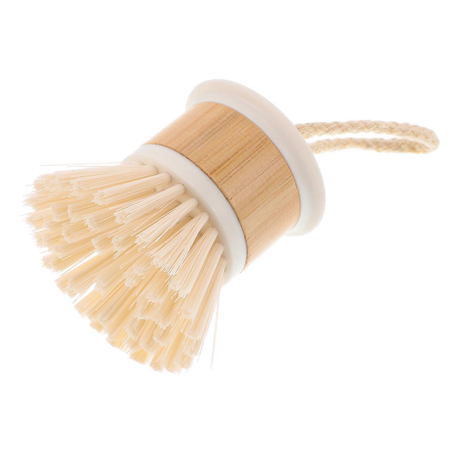 4Pcs Bamboo Kitchen Dish Brush for Cleaning White Scrubber