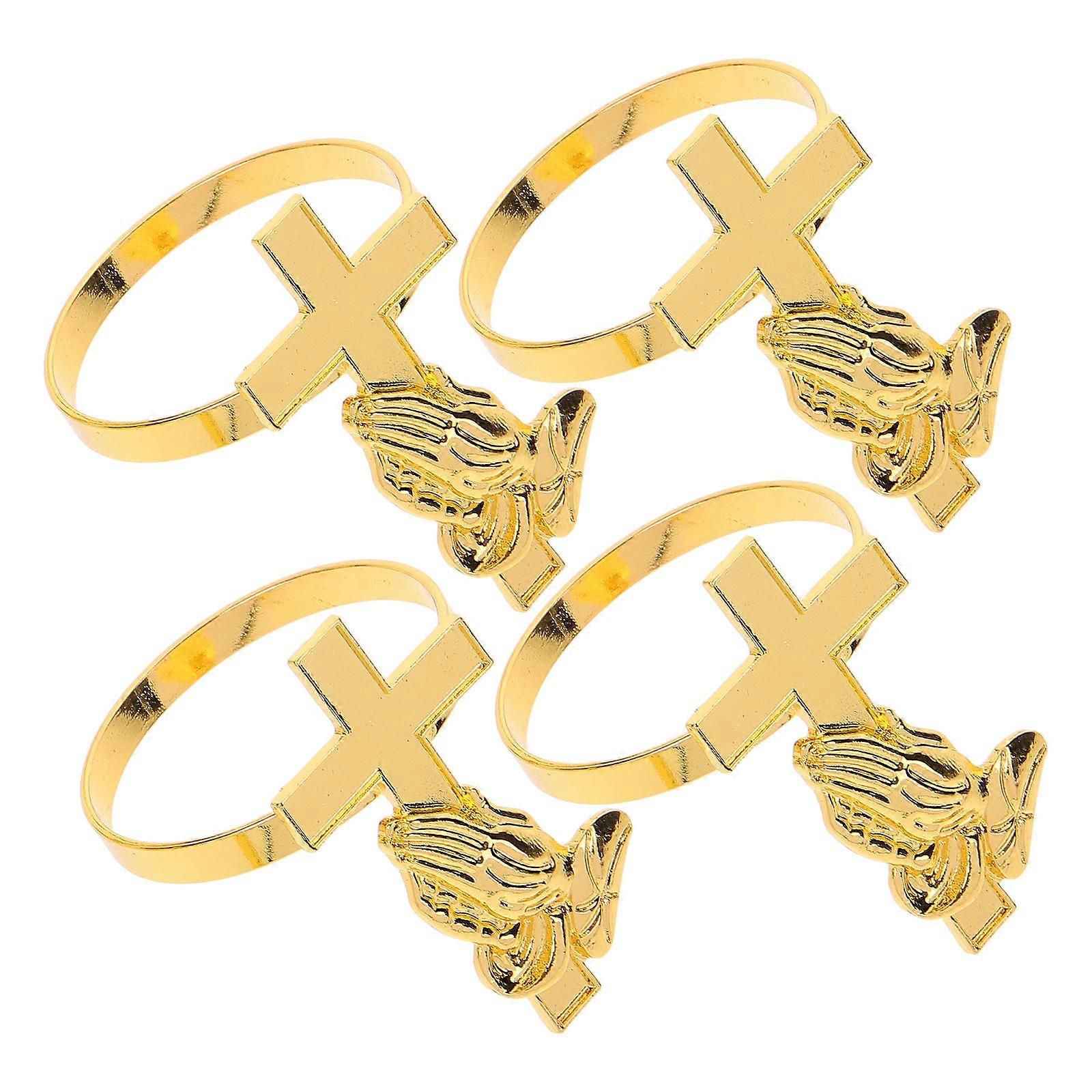 Golden Napkin Rings Party Serviette Rings for Gathering 12Pcs Set