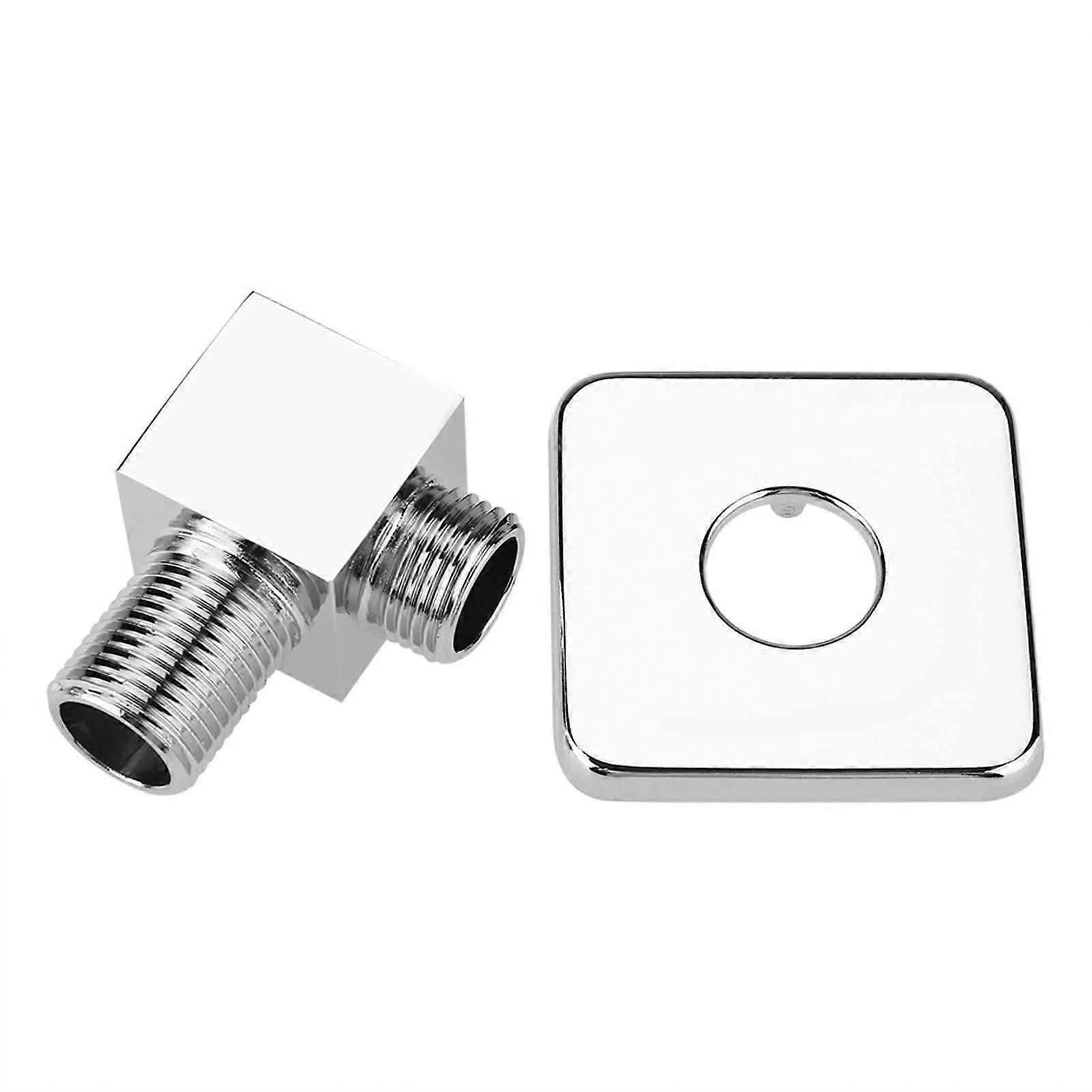Solid Brass Chrome Finish Square Hand Shower Outlet Elbow Angle Valve Concealed Wall Mounted