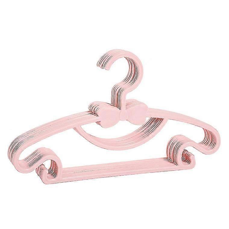 10pcs Plastic Thickened Coat Rack Children's Non-silp Drying Rack Baby Clothes Hanger Pink