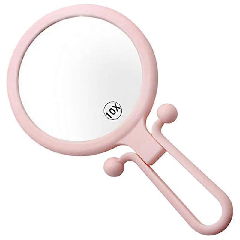 10x Handheld Magnifier, Double Sided Folding Makeup Mirror, Portable
