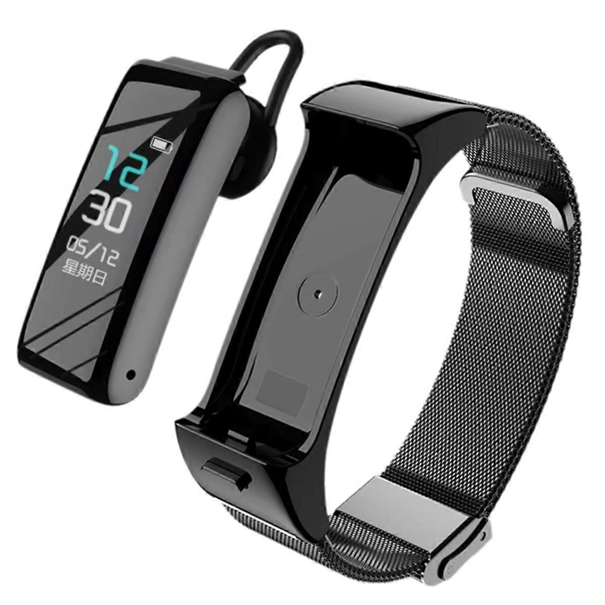 Smart Sports Bracelet Bluetooth Headset Black