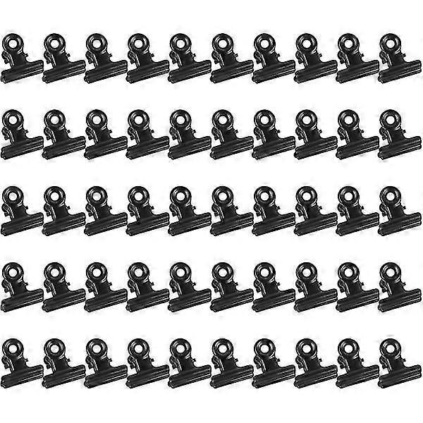 50 قطعة مقاطع معدنية مفصلية ريشة قوية بلاك بولدوج كليب 22 مم مقاطع معدنية مشبك ورق صغير لملفات أكياس الطعام صور