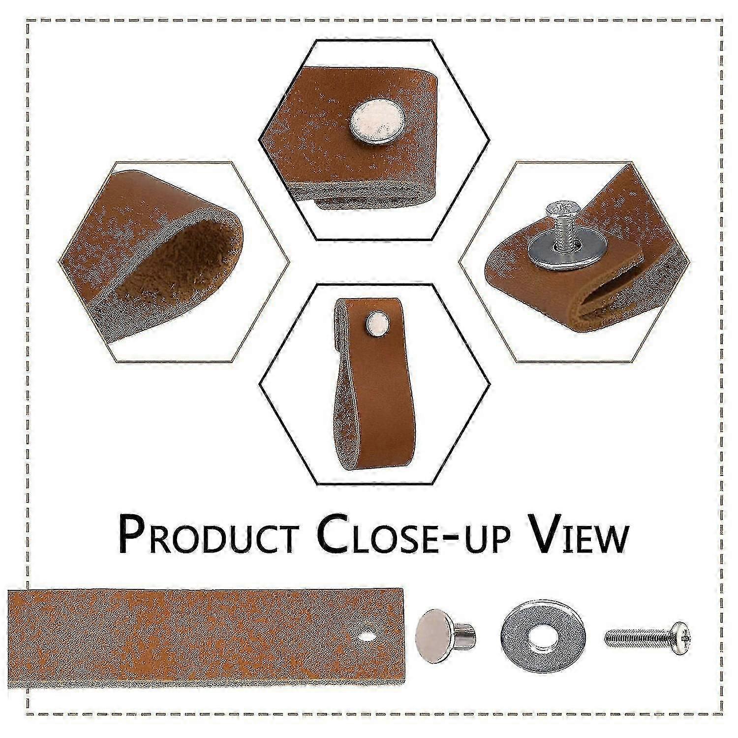 Leather Drawer Pulls 8 Pcs Knobs Pure Leather Handles For Drawers