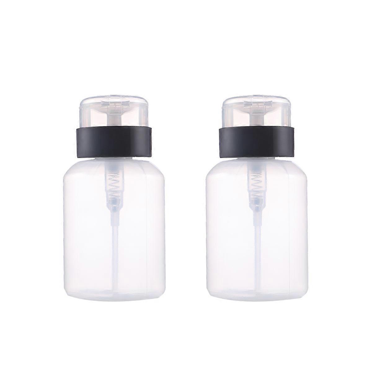 Transparent Nail Polish Remover Pump Bottles for Liquid Storage 210ml 2Pcs