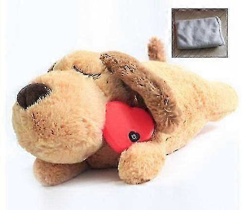 Puppy Toy with Heartbeated Dog Calming Behavioral Training Toy Sleeping Animal Plush Buddys for Separation Anxiety Relief