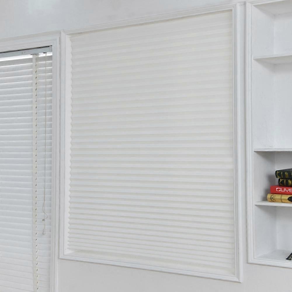 Non-woven Blackout Pleated Window Shade, 24 in x 71 in, Cordless Light Blocking Fabric Shade ,Easy to Cut and Install