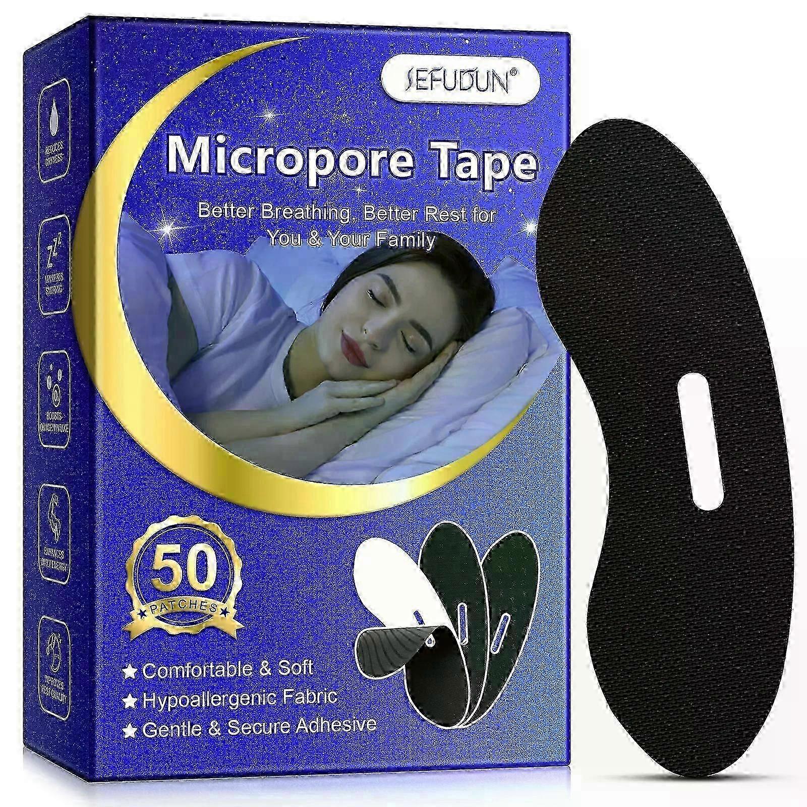 50 قطعة من شريط الفم Micropore للنساء والرجال الذين ينامون ، يشخرون ويتنفسون بالفم ، محلول خال من الألم ، هيبوالرجينيك ، صديق للبشرة