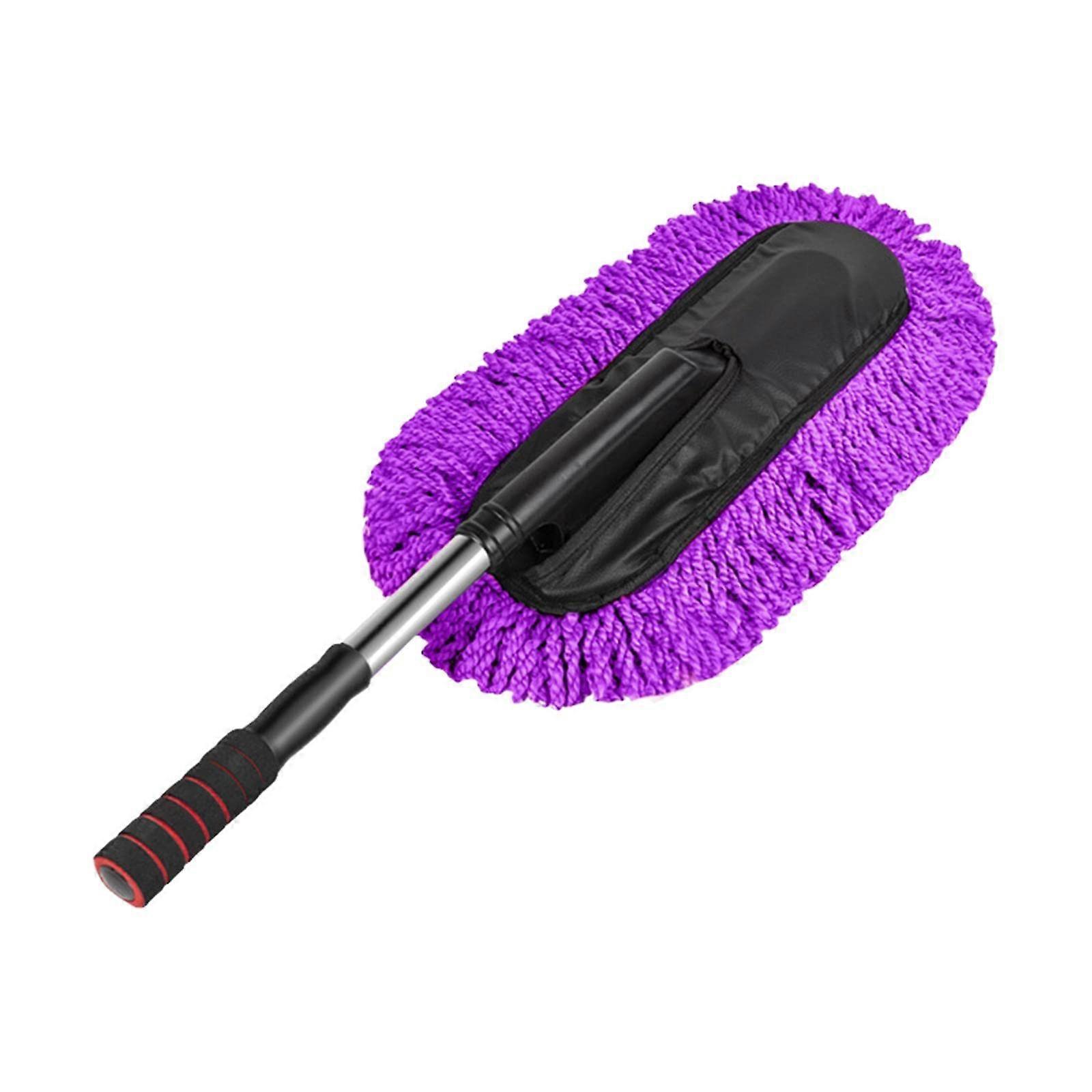 Multi Functional Car Brush Duster Washing for Car Interior Cleaning and Home Use Color Violet