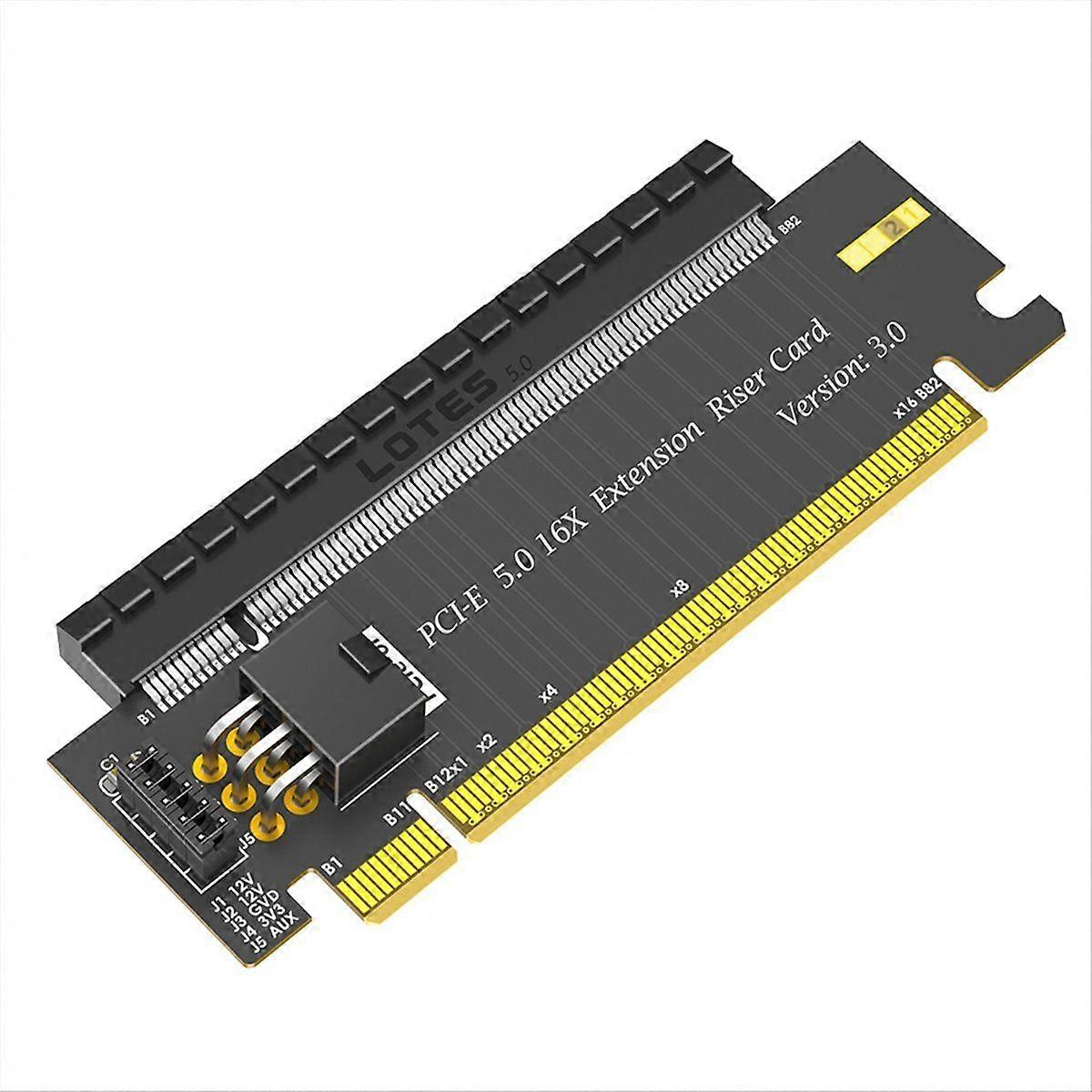 PCI-E 5.0 16X to X16 180 Degree Converter Adapter Card PCIE Riser Card with ATX 6Pin PWR Connector