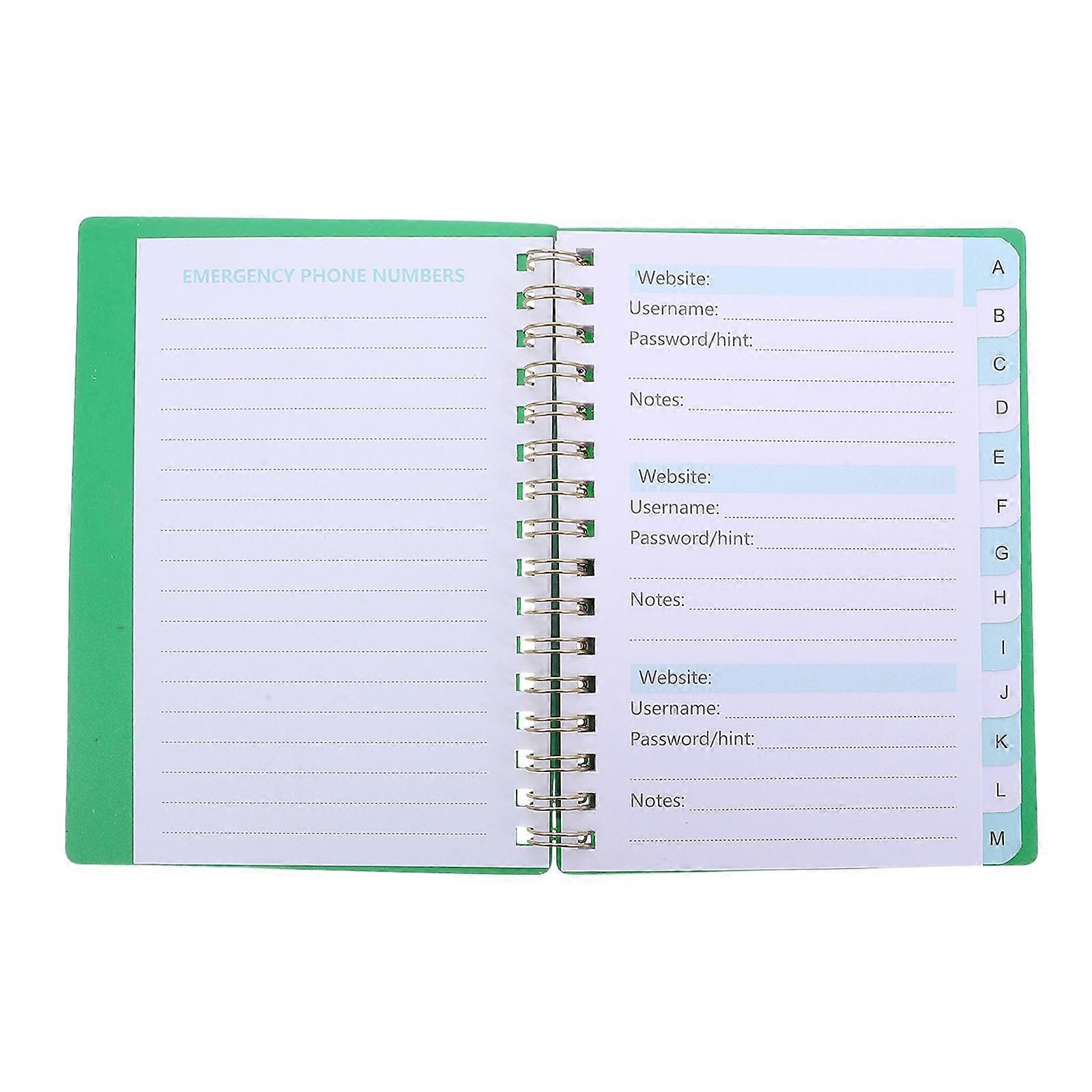 Password Book With Alphabetical Tabs: A6 Spiral Password Notebook For Seniors - Small Address Book - Websites Undername Keeper Journal