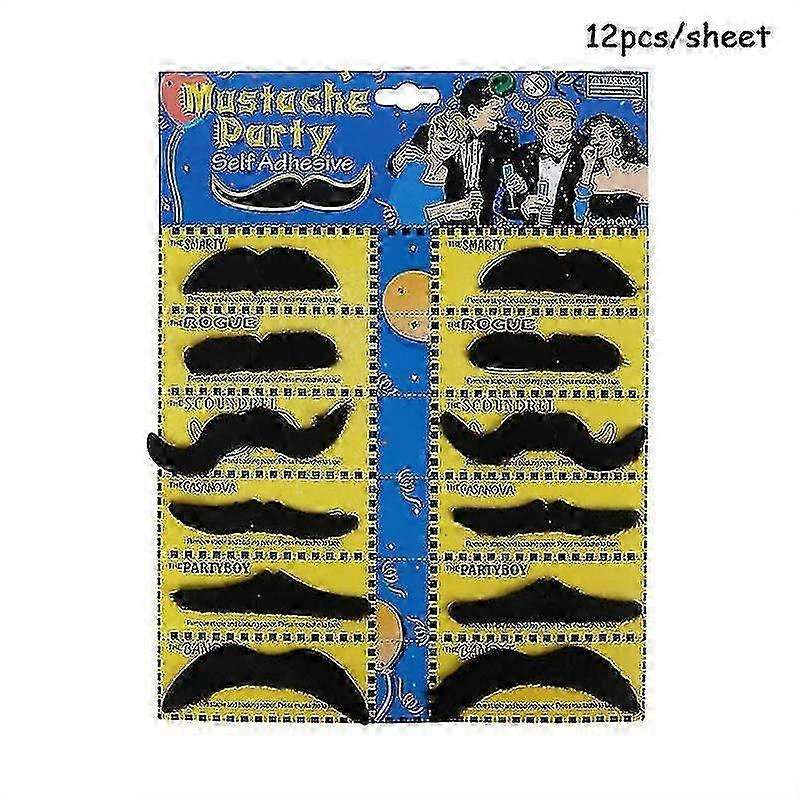 12 قطع مضحك وهمية شارب ملصق القراصنة حزب الديكور هالوين تأثيري شارب حزب وهمية اللحية شارب الاطفال