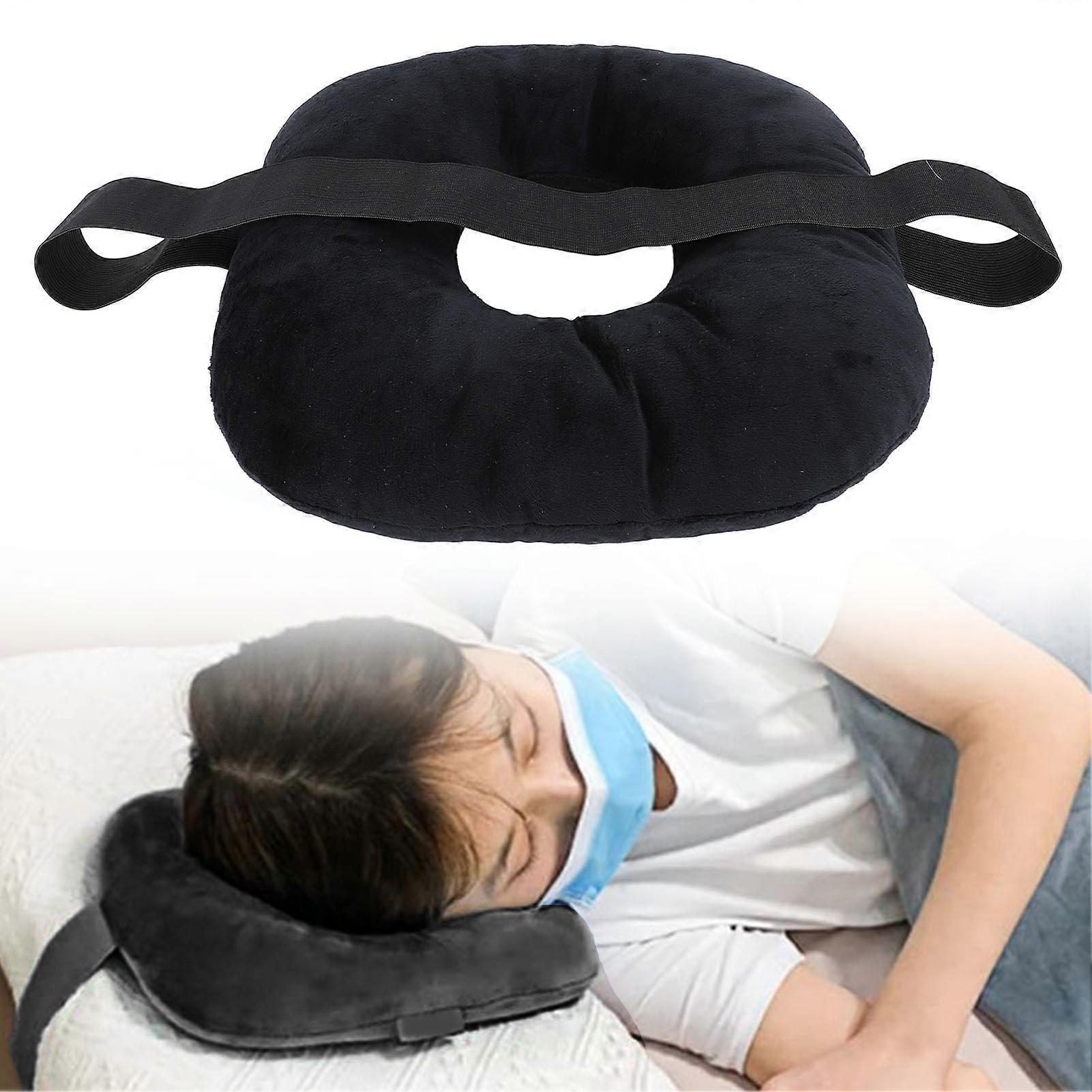 Ear Pillow for Side Sleepers Breathable Support Soft Reduce Ear Friction Ear Hole Pillow with Strap 