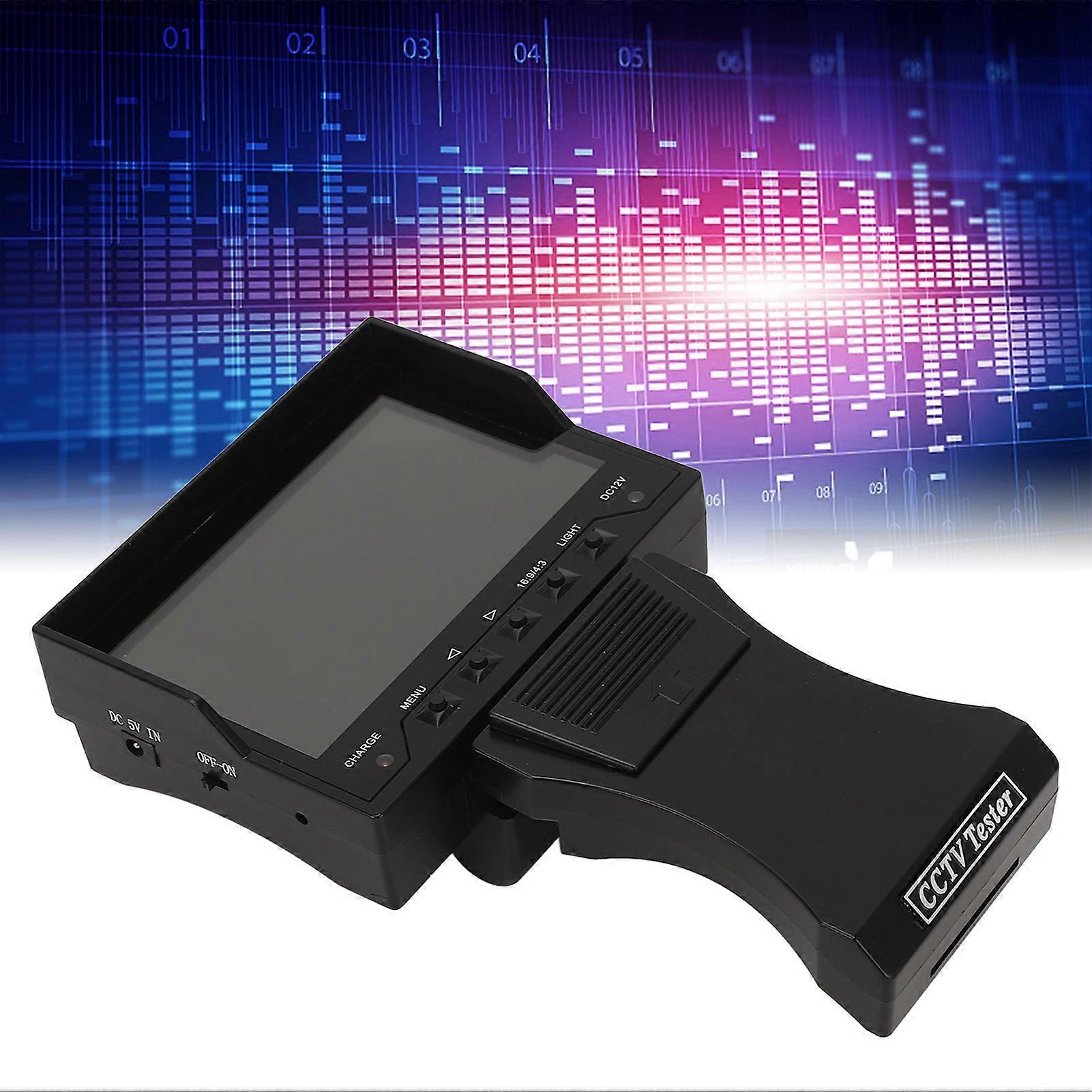 CCTV Tester LCD Camera HD Analog Video Monitor VGA Input DC12V Output 4.3in 100‑240V UK Plug 