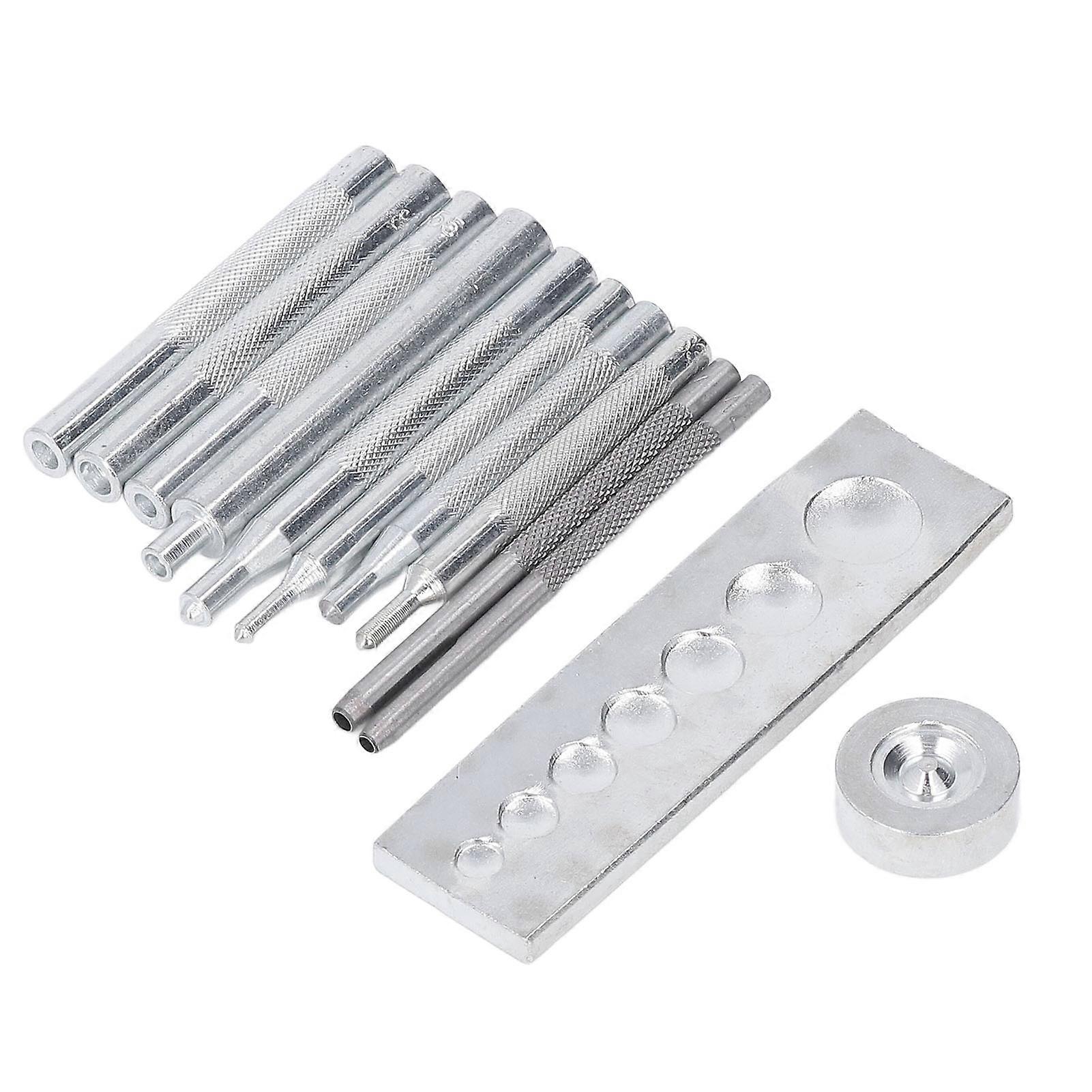12Pcs Craft Tool Die Punch Kit High Hardness Anti Rust DIY Leathercraft Punch Kit with Universal Base for Household