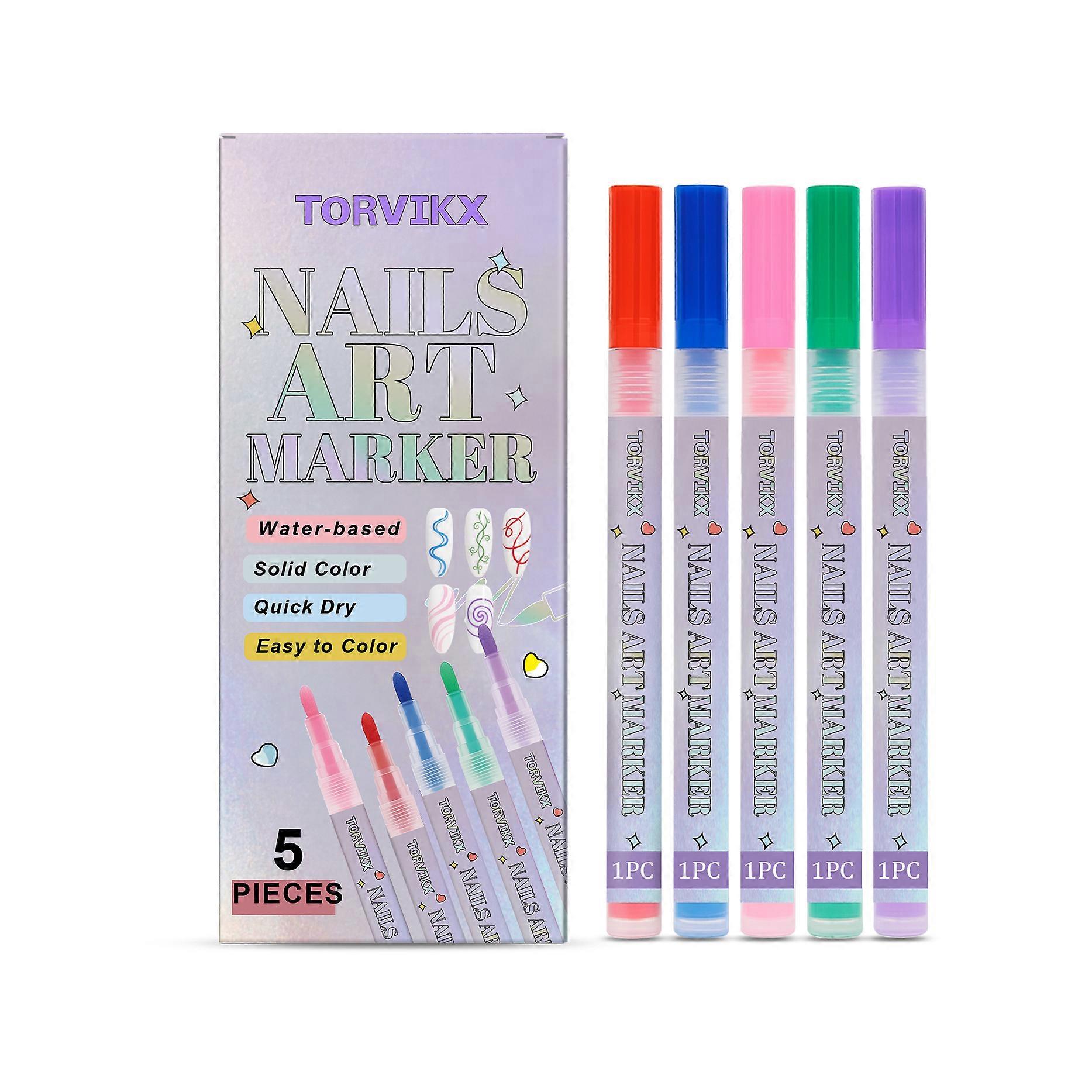 Torvikx Nail Art And Graffiti Pens Are Bright And Colorful, Easy To Handle, Suitable For Diy In Various Occasions, Gentle And Not Prone To Smudging