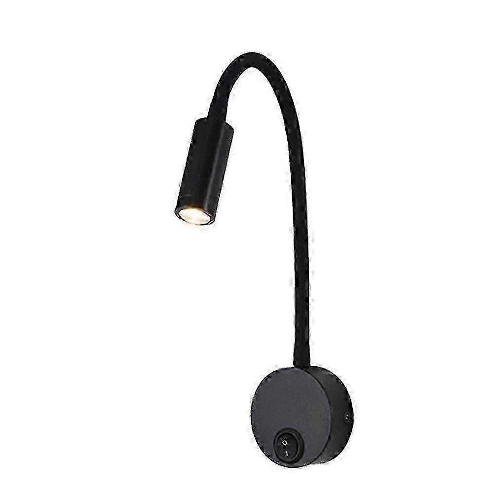 z LED 3W Warm White 3000K Gooseneck Wall Lamp AC85-265V Wiring Type Bedside Lamp with Rotating Adjusta