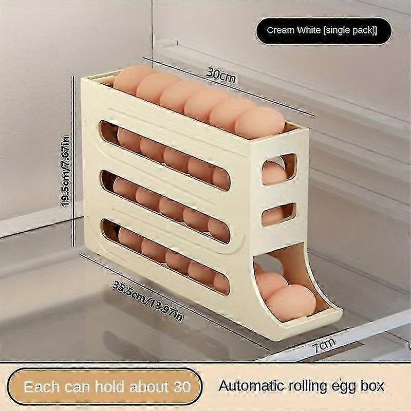 2025 Smart Refrigerator Egg Organizer with Auto-Rolling Technology - Durable High-Capacity Holder for Kit