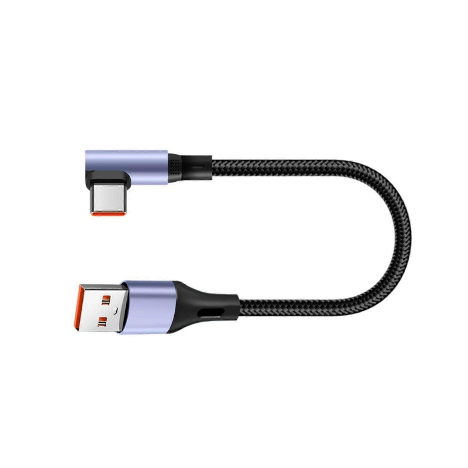 Krátký nabíjecí kabel USB-C (samec) 6A s rychlonabíjecím kabelem, podpora přenosu dat pro notebooky, telefony, černá, vícebarevná