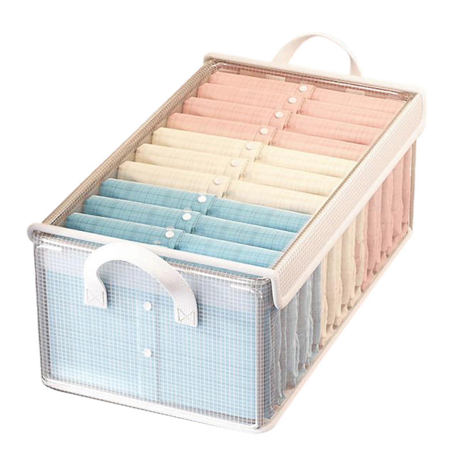 Blanket Box Organizer With Lid For Clear Clothes Storage Transparent Stackable Container Box For Laundry Travel Packing