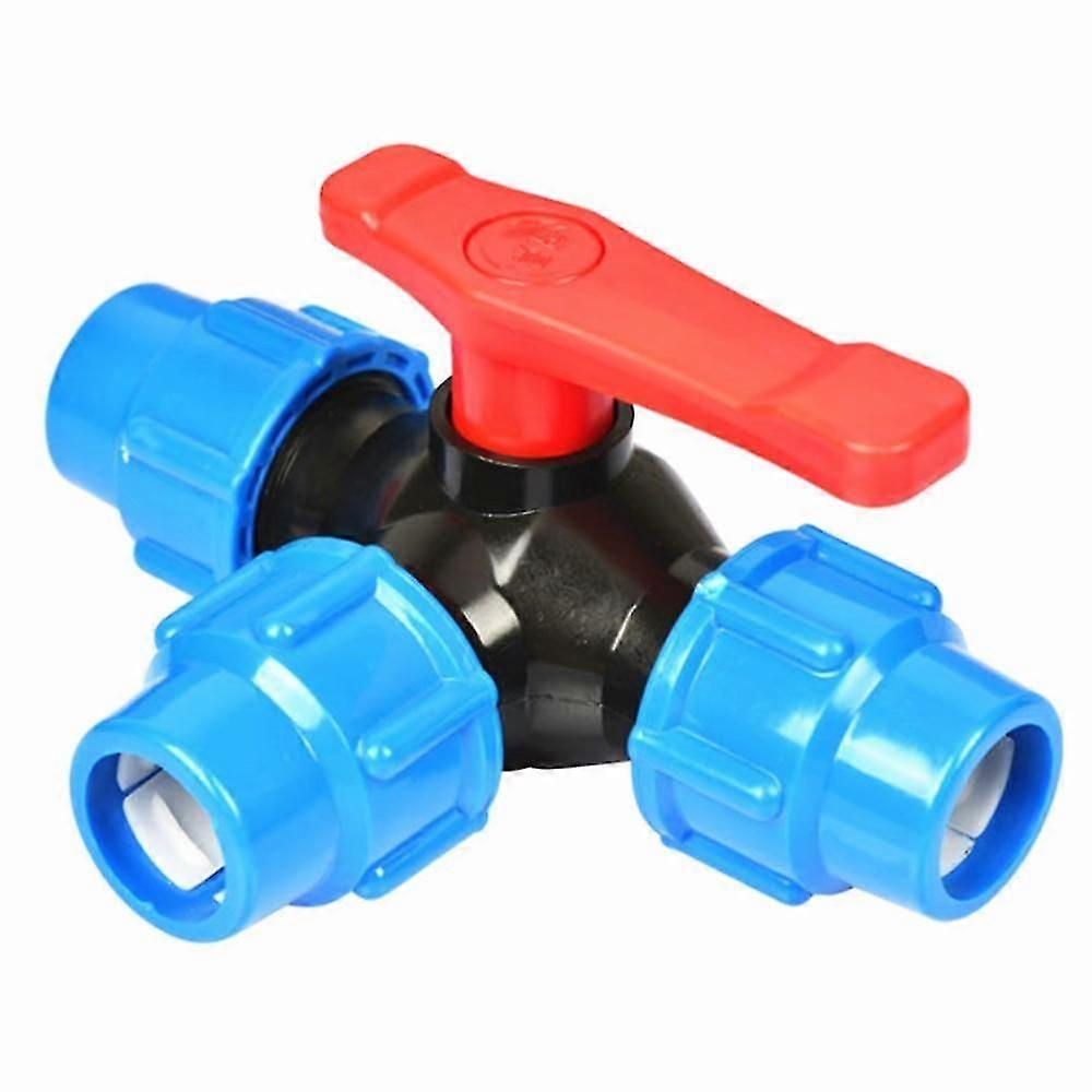 Three-way , T-type Pipe Valve Connector1pcs-25mm