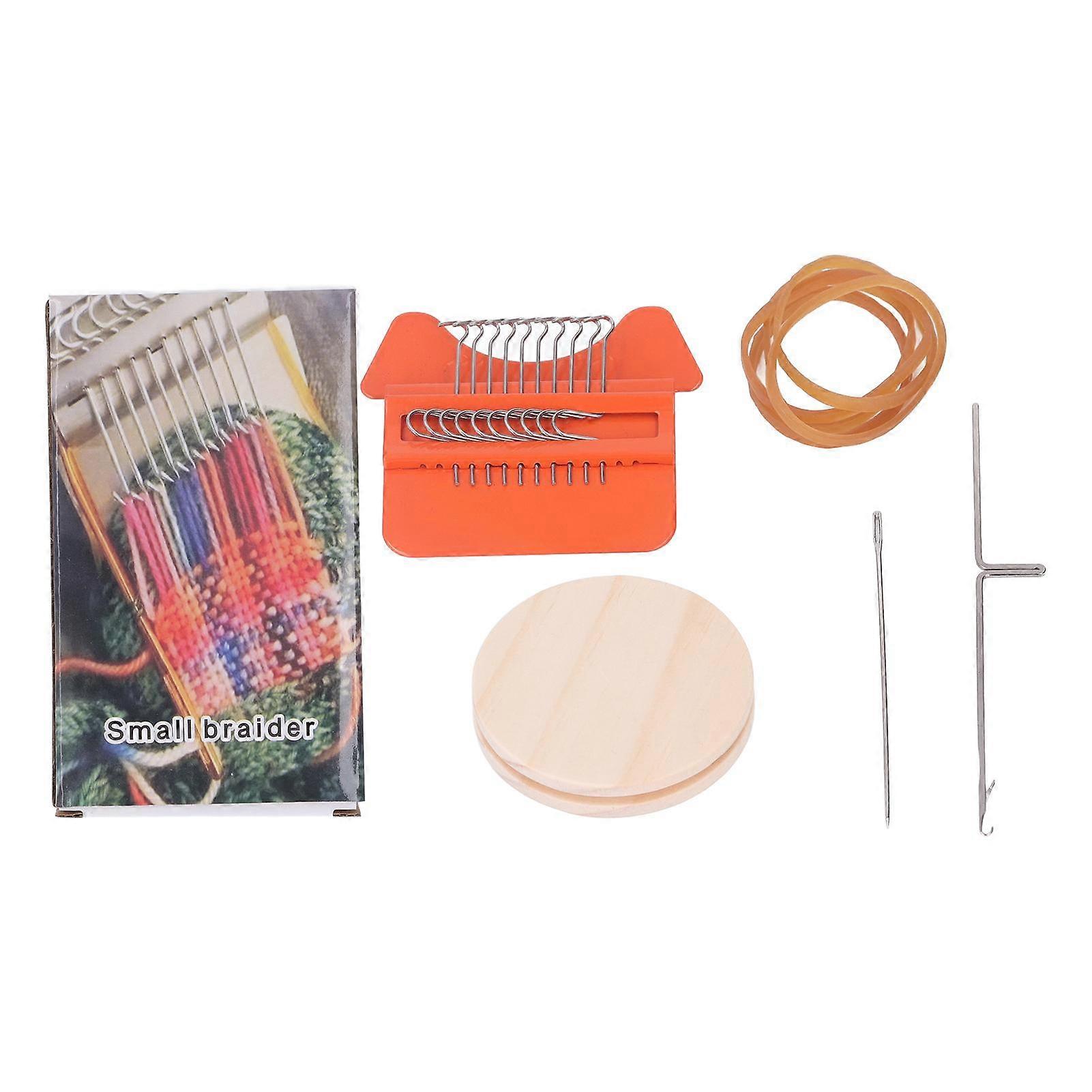 10 Hooks Mini Loom Machine Household Small Weaving Loom Machine with 6.5cm Wooden Board for Hand