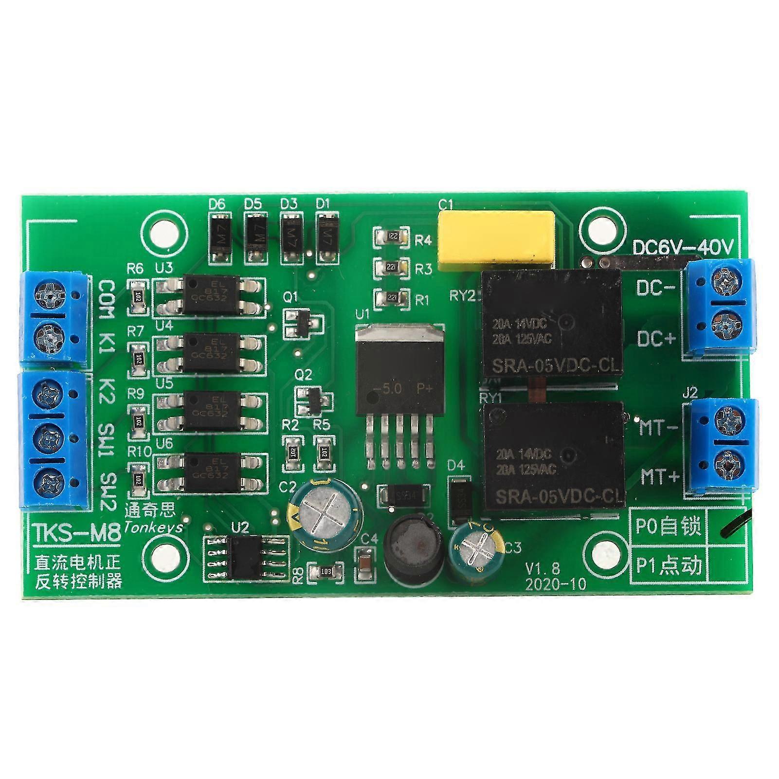 DC Motor Forward Reverse Rotation Controller 6V to 40V DC Reversible Switch for CW CCW Speed Control and Direction Adjustment