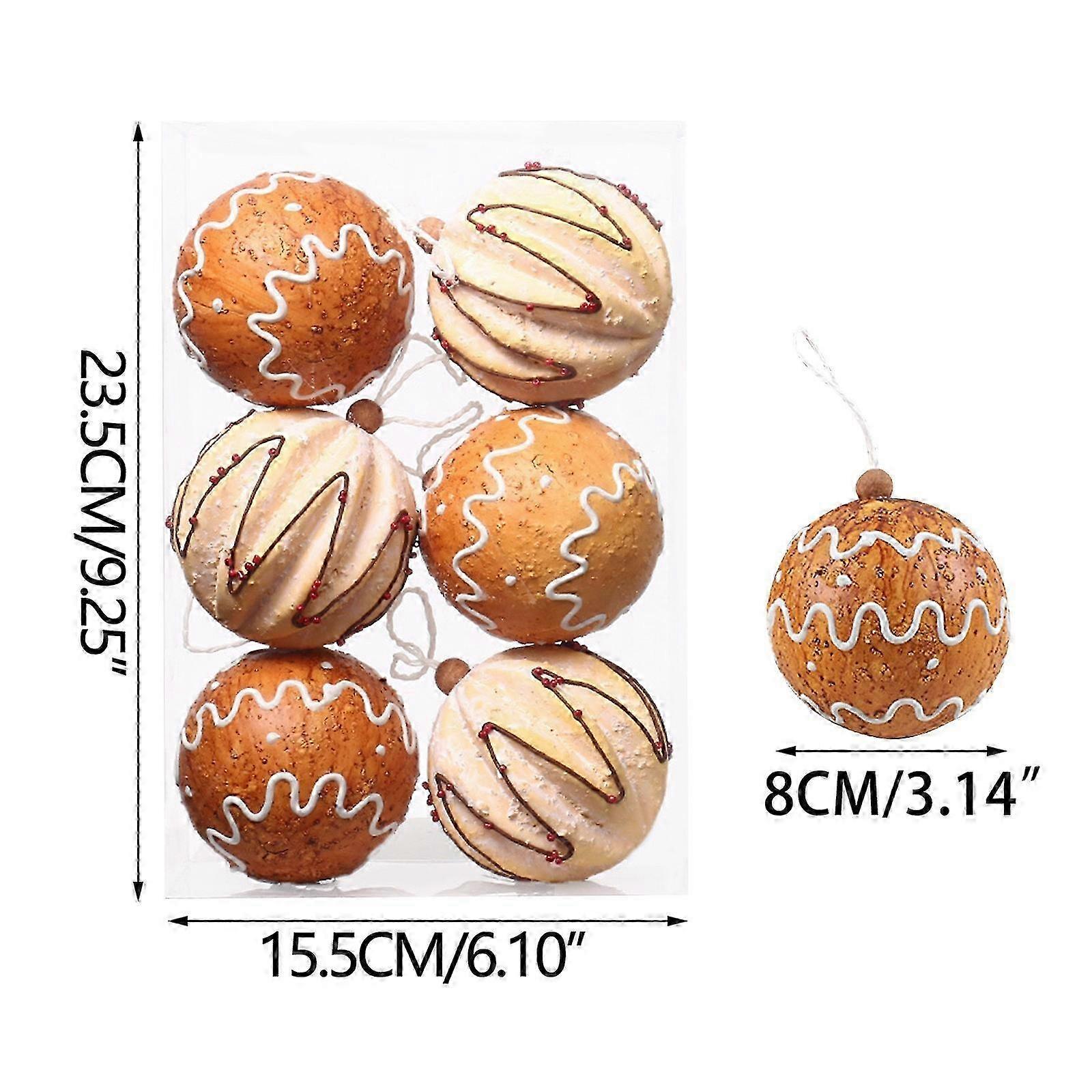 8cm Christmas foam balls set with gingerbread man tree pendants