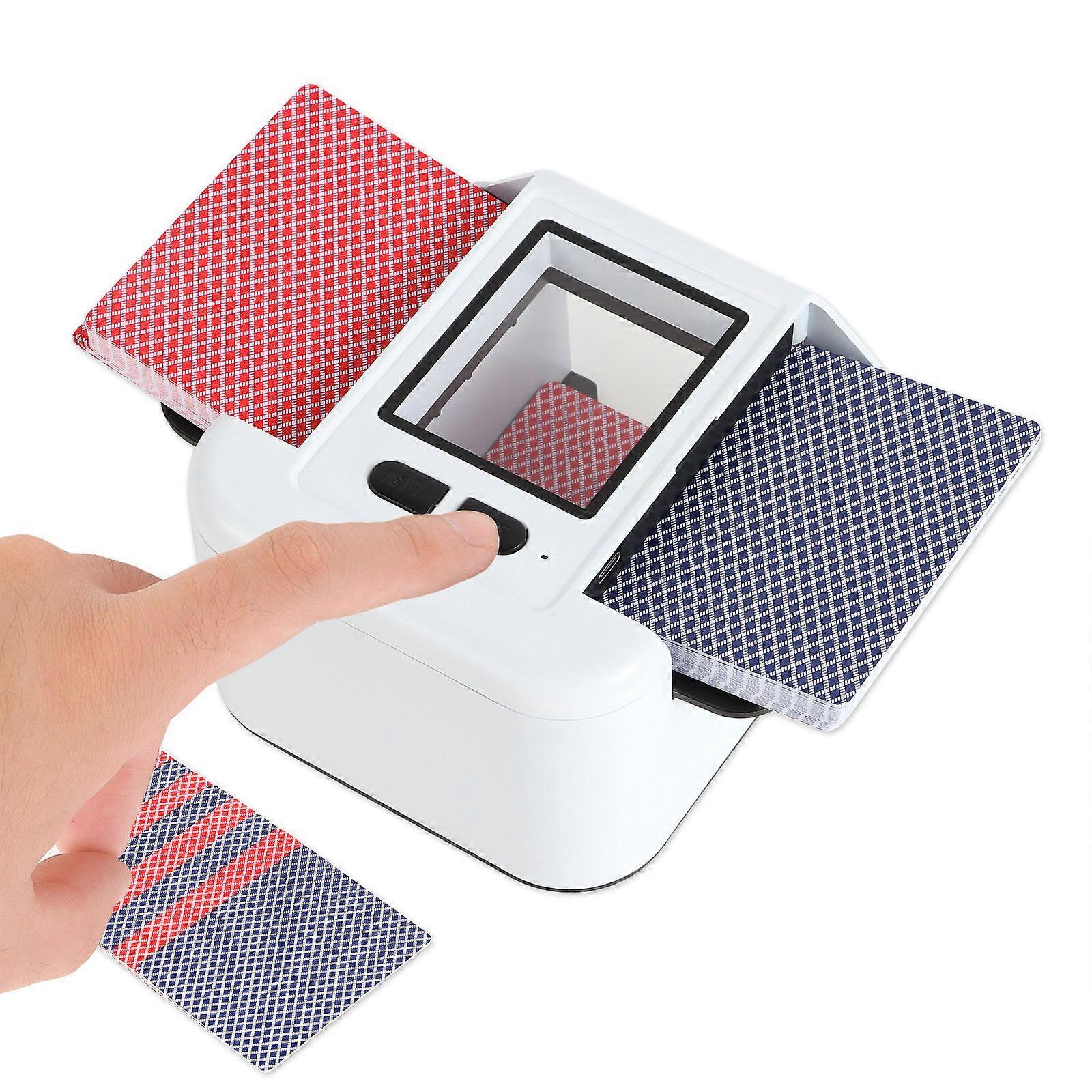 2000MHA Quiet Operations Card Shuffler Poker Card Shuffler Fast Efficient Card Shuffler for Home Use  White