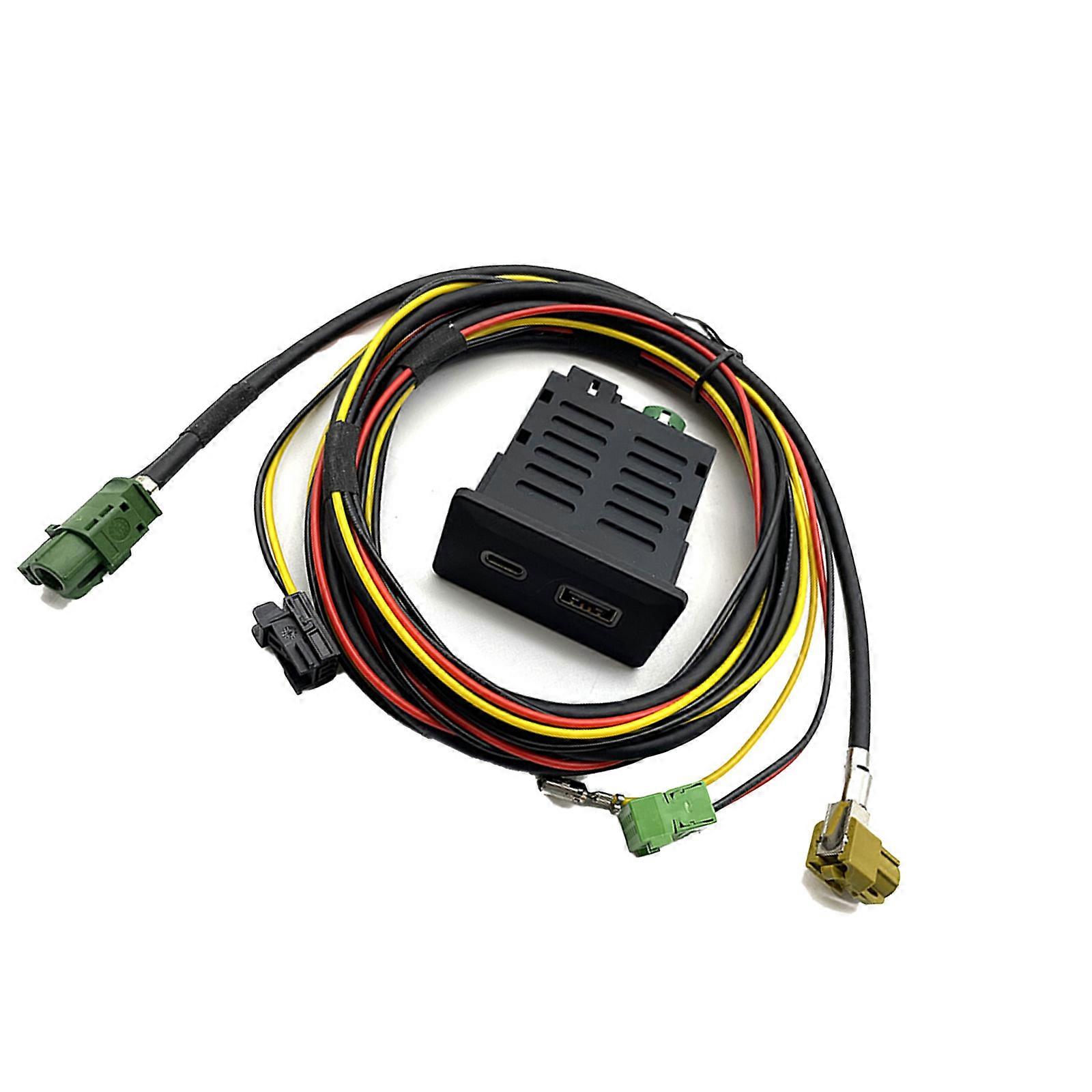 Waterproof Adapter Plug For Golf 7 MK7 B8 MIB2 Systems Switches Control USB 3.0 Fast Charging Dashboard Integration Kit Multicolor