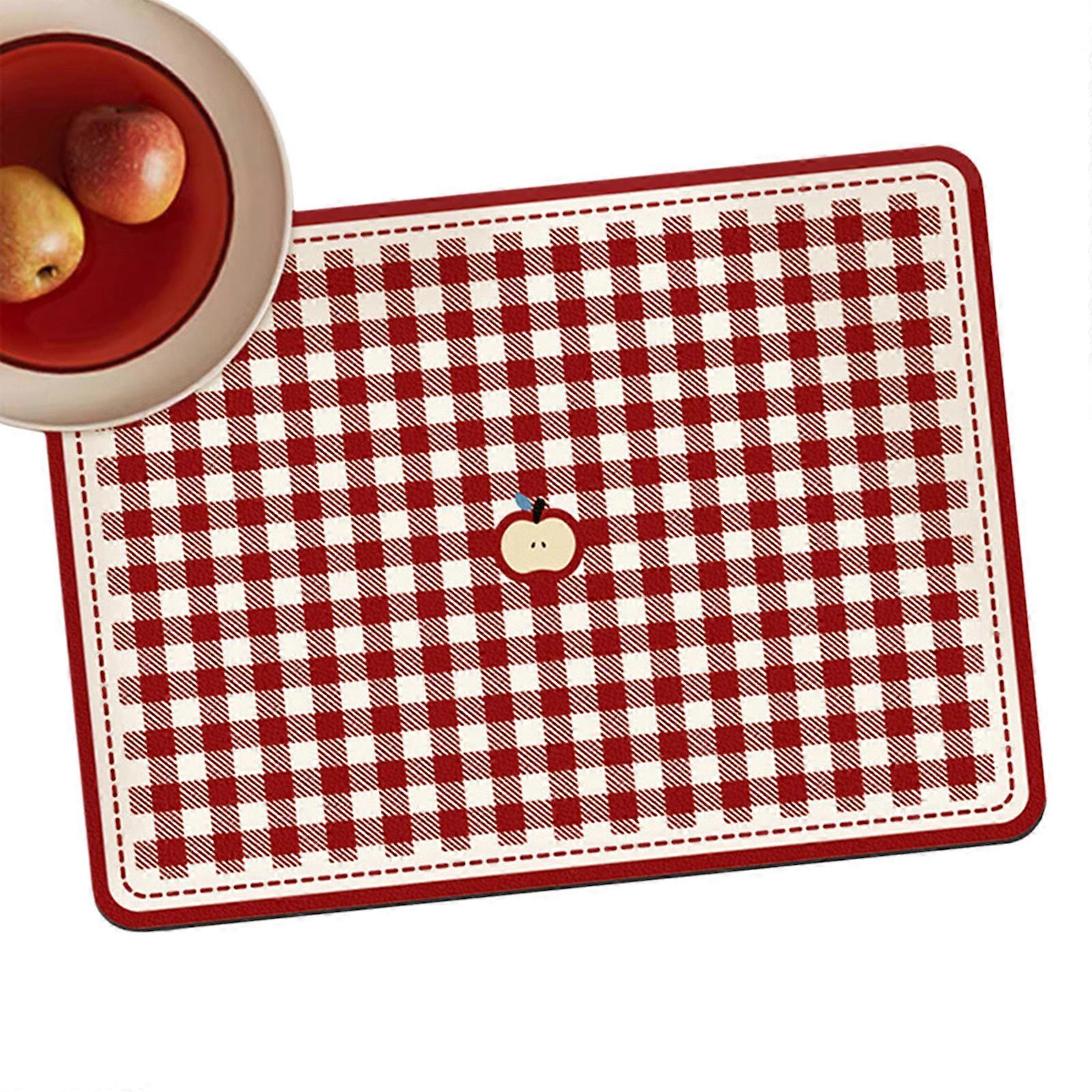 Kitchen Drain Board Nonslip Backing Dish Drying Mat Cartoon Pattern Absorbent Table Pad For Family Dining And Baking Use Multicolor