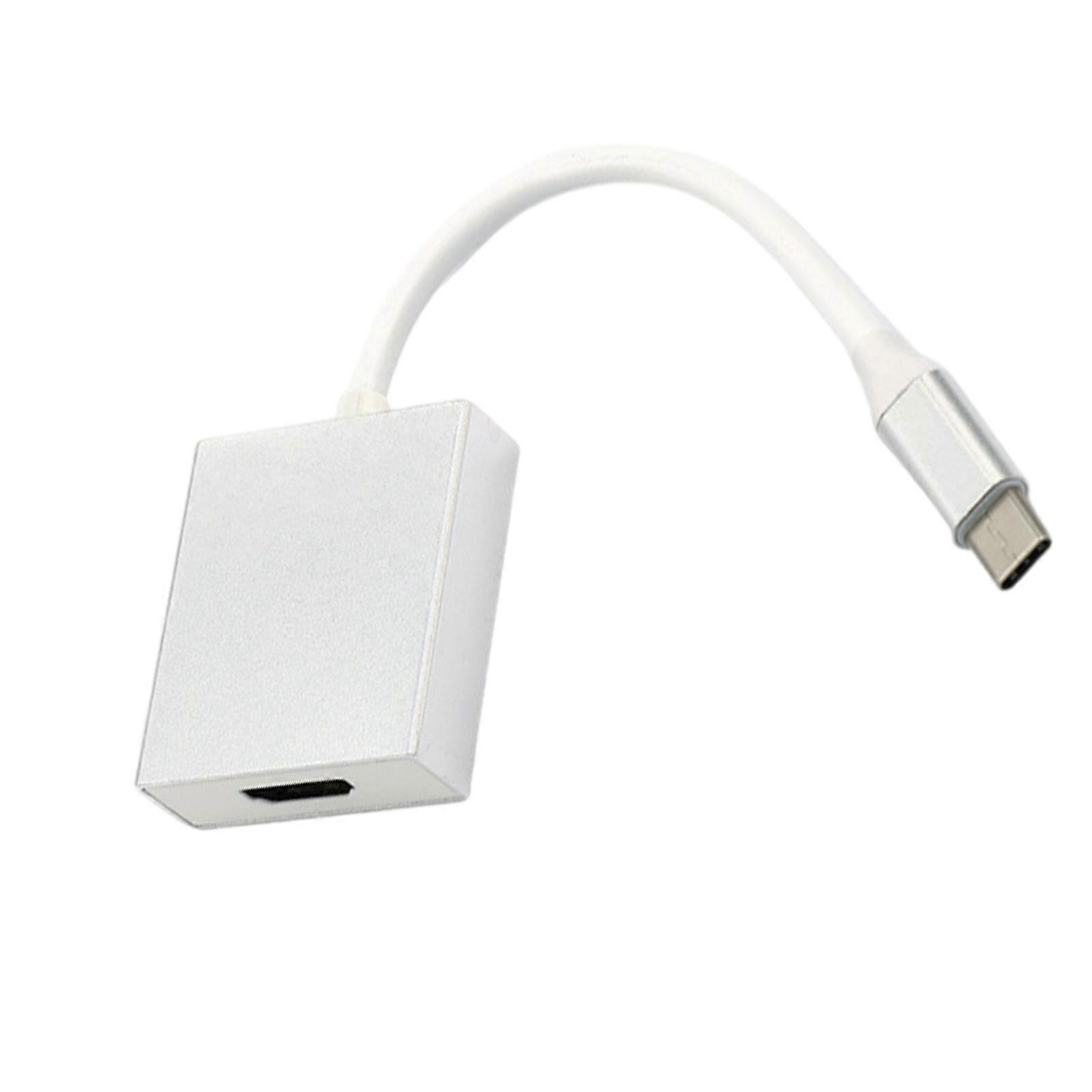 USB C To Hdmis Adapter 4K Display Aluminum Shell With Smartphones Tablets Laptops For TV Monitors Projection for Gamer  Silver