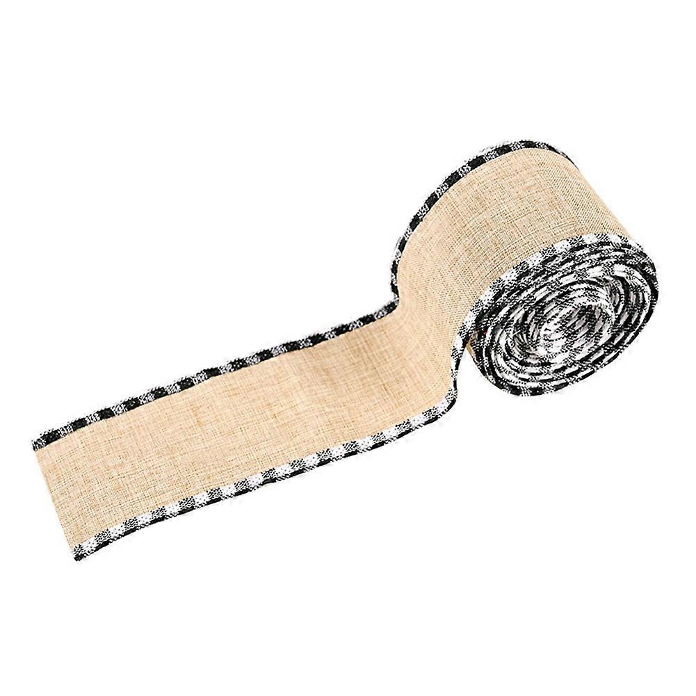 220.47" Christmas Buffalo Plaid Ribbon with Wired Edge, Burlap Check Gingham Fabric Craft Ribbon for DIY Bows, Wrapping, 6 Yards Each