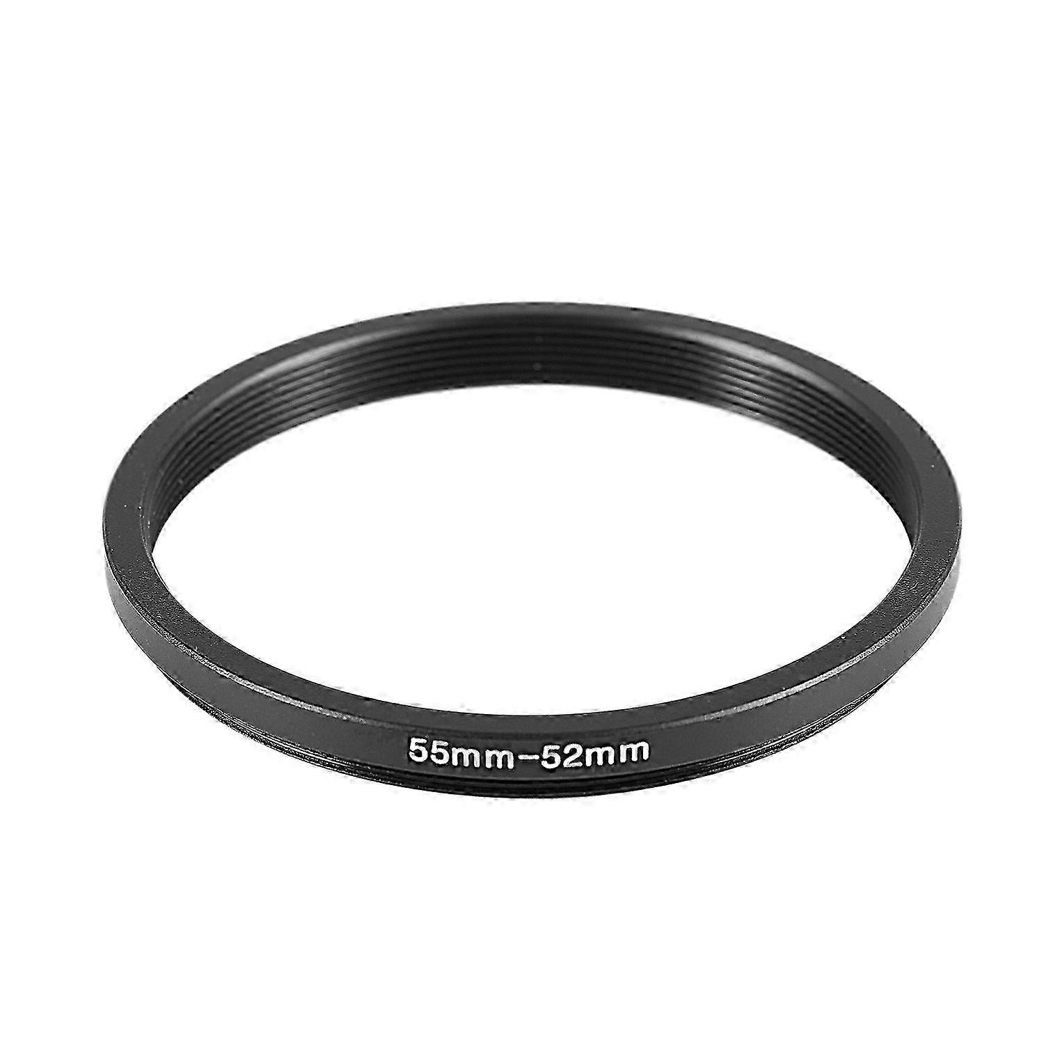 55mm to 52mm Black Step Down Ring Filter Adapter for Camera Lenses