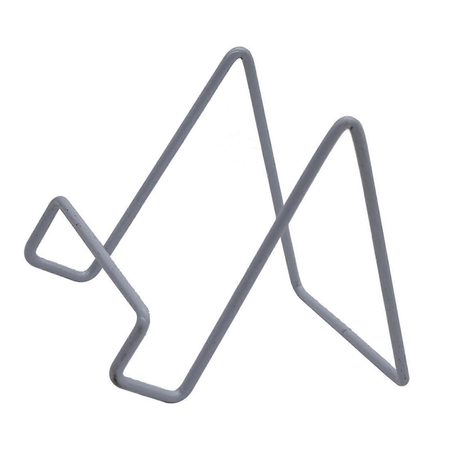 Sturdy Metal Desktop Display Rack Small Plate Holder Multi Functional Storage Space for Books Electronics Decoration  White S