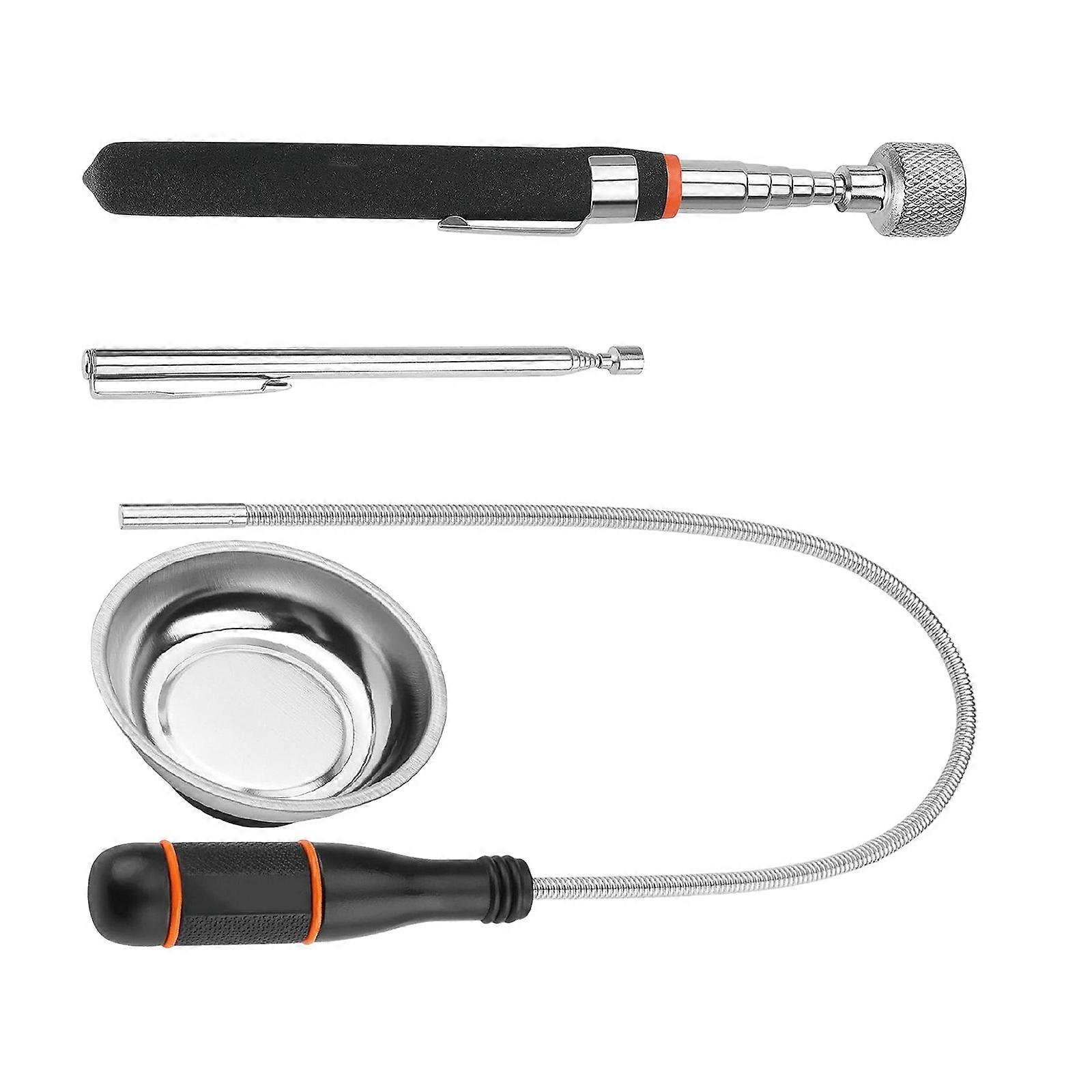 4Pcs Adjustable Magnetic Collection Tool Set With Extending Rod And Comfortable Rubberized Handle for Home Garage Multicolor
