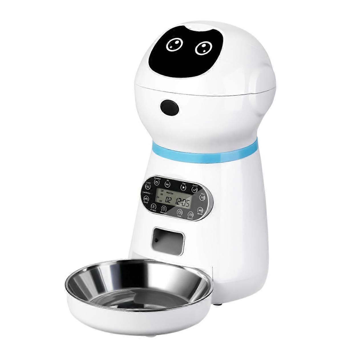 Automatic Pet Feeder with Voice Recording and Infrared Sensor, FoodGrade Bowl for Cats and Dogs