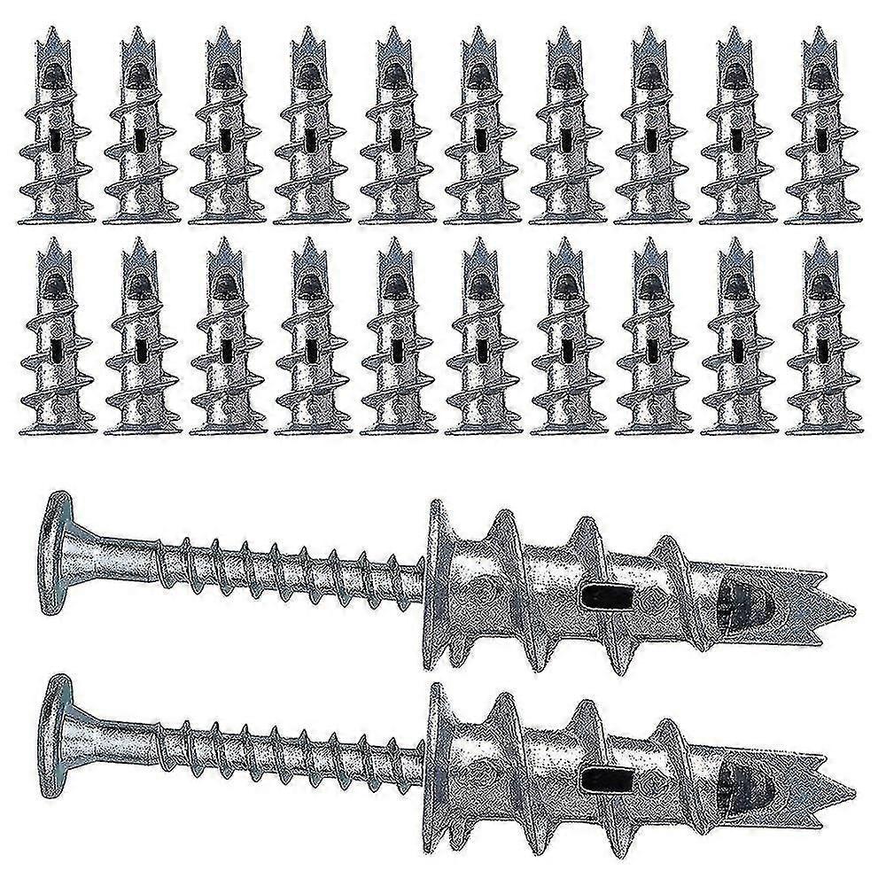 40 Pcs Metal Self Drive Anchor Plasterboard Dowels With Screws 4.5 X 35mm For Single-layer And Doub Hao